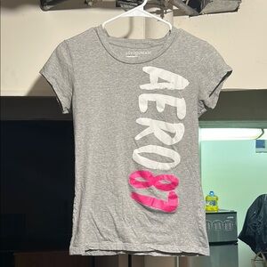 Aeropostale Gray and Pink Short Sleeve Tees